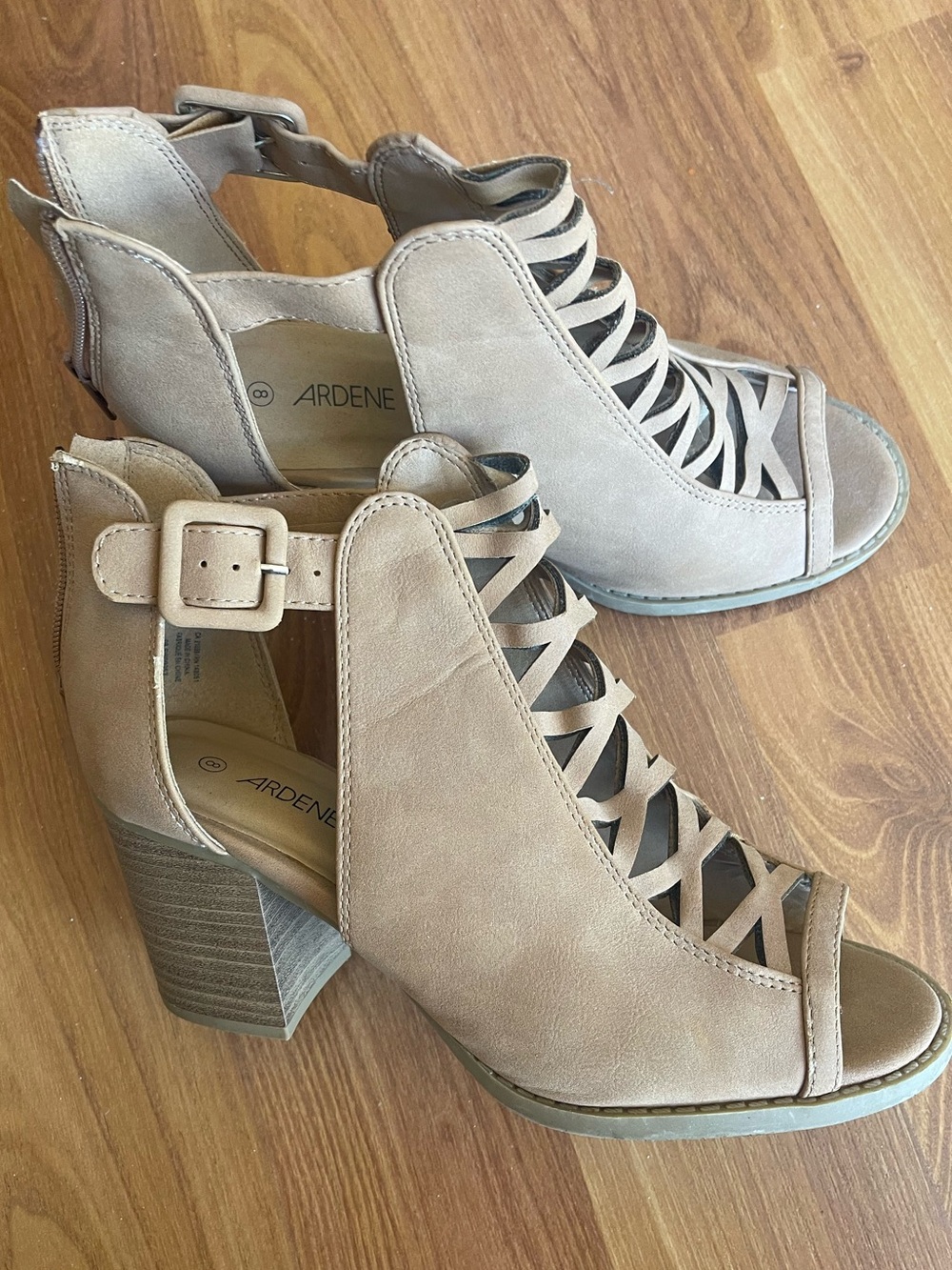 Ardene Taupe Cutout Peep-Toe Heels